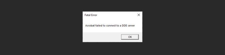 Acrobat failed to connect to a dde server как исправить