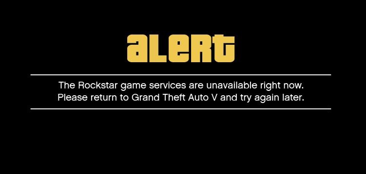 rockstar games services are unavailable